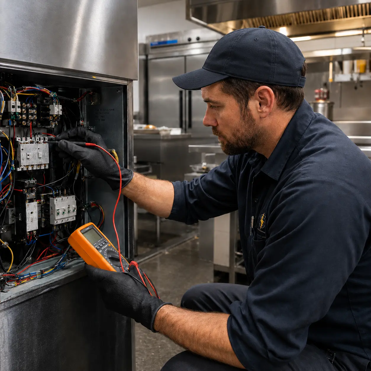 Commercial and industrial electrician carrying out electrical work during a planned shutdown in Thorold